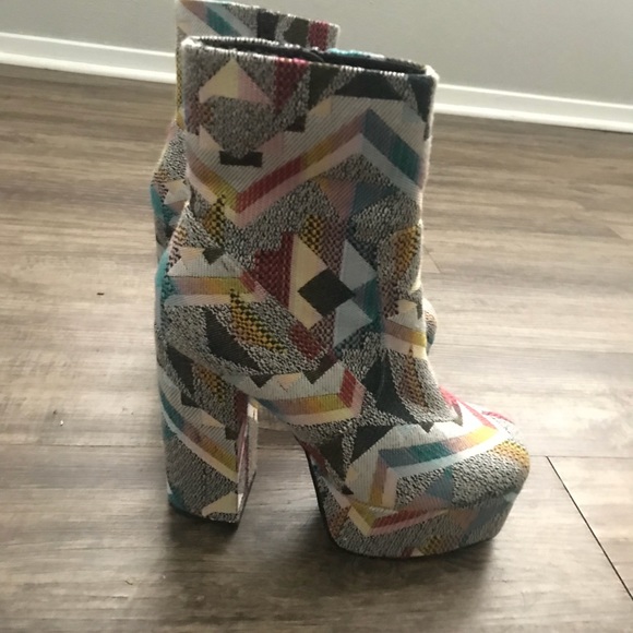Multicolor patchy platform booties - Picture 3 of 4